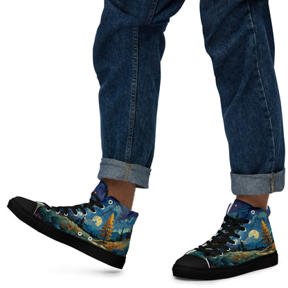 Unisex high top canvas shoes - Lanscape painting - LucyKay store