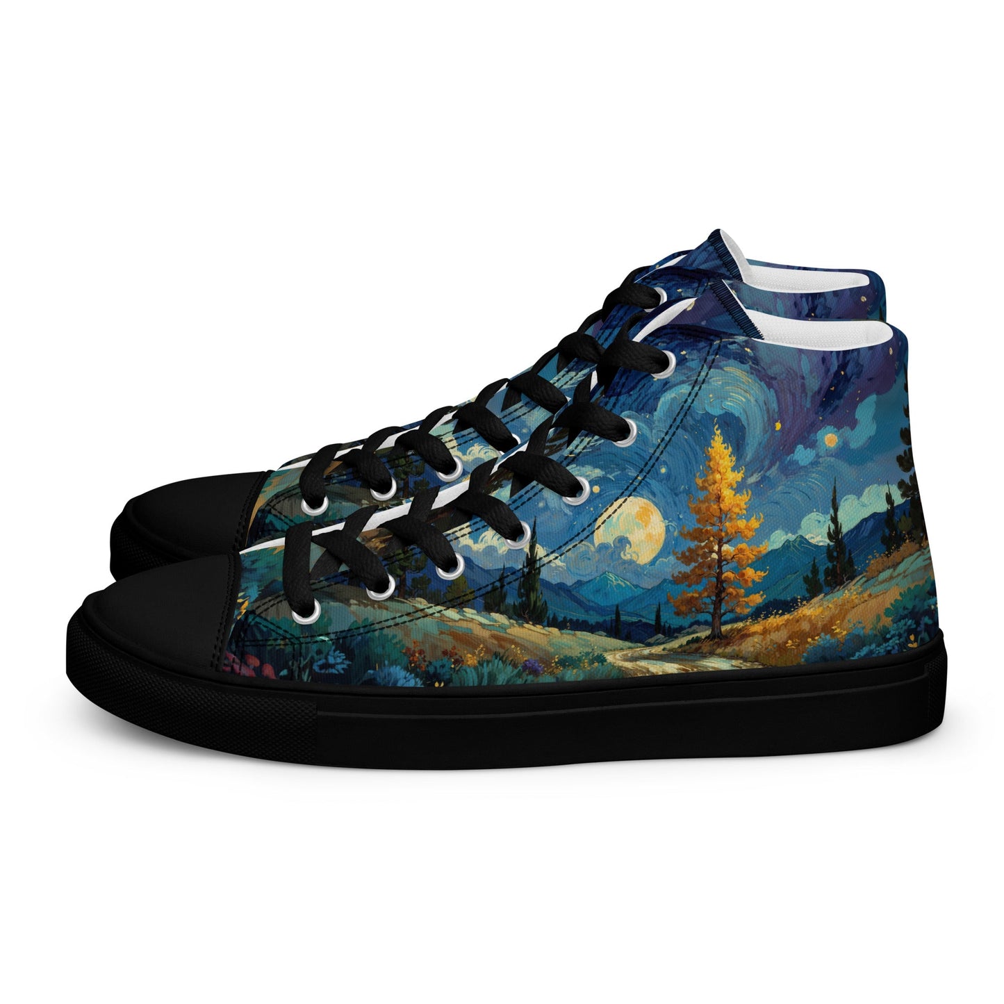Unisex high top canvas shoes - Lanscape painting - LucyKay store