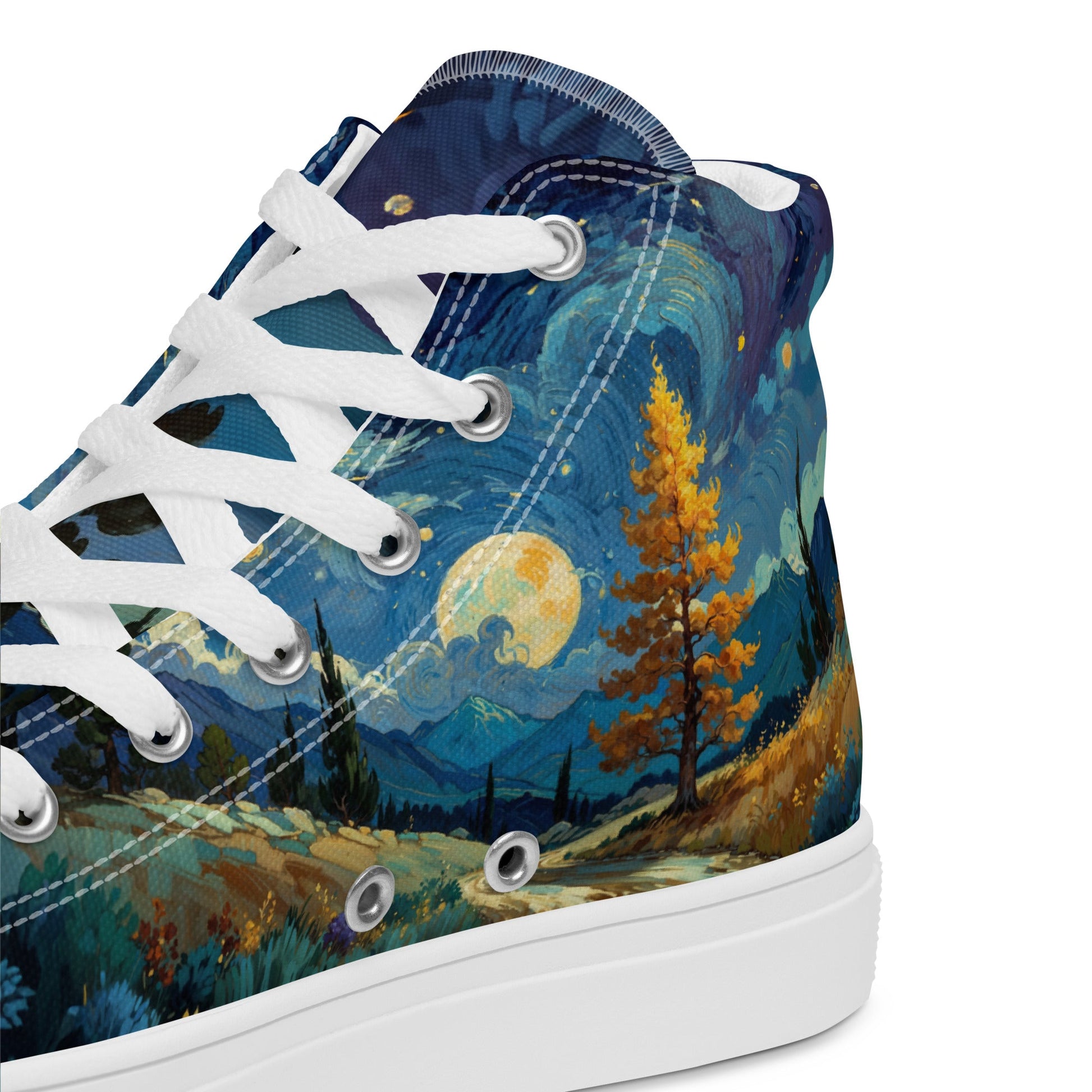 Unisex high top canvas shoes - Lanscape painting - LucyKay store