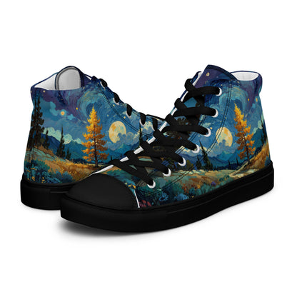 Unisex high top canvas shoes - Lanscape painting - LucyKay store