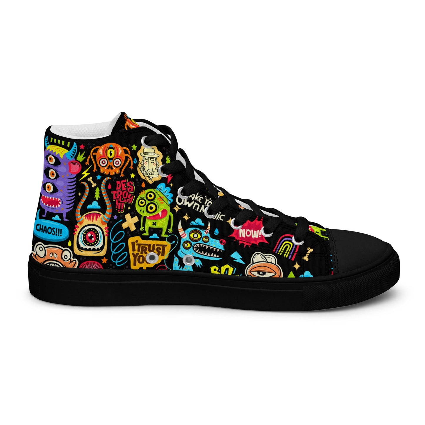 Unisex high top canvas shoes - Little monsters - LucyKay store