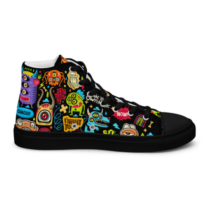 Unisex high top canvas shoes - Little monsters - LucyKay store