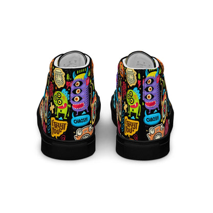 Unisex high top canvas shoes - Little monsters - LucyKay store