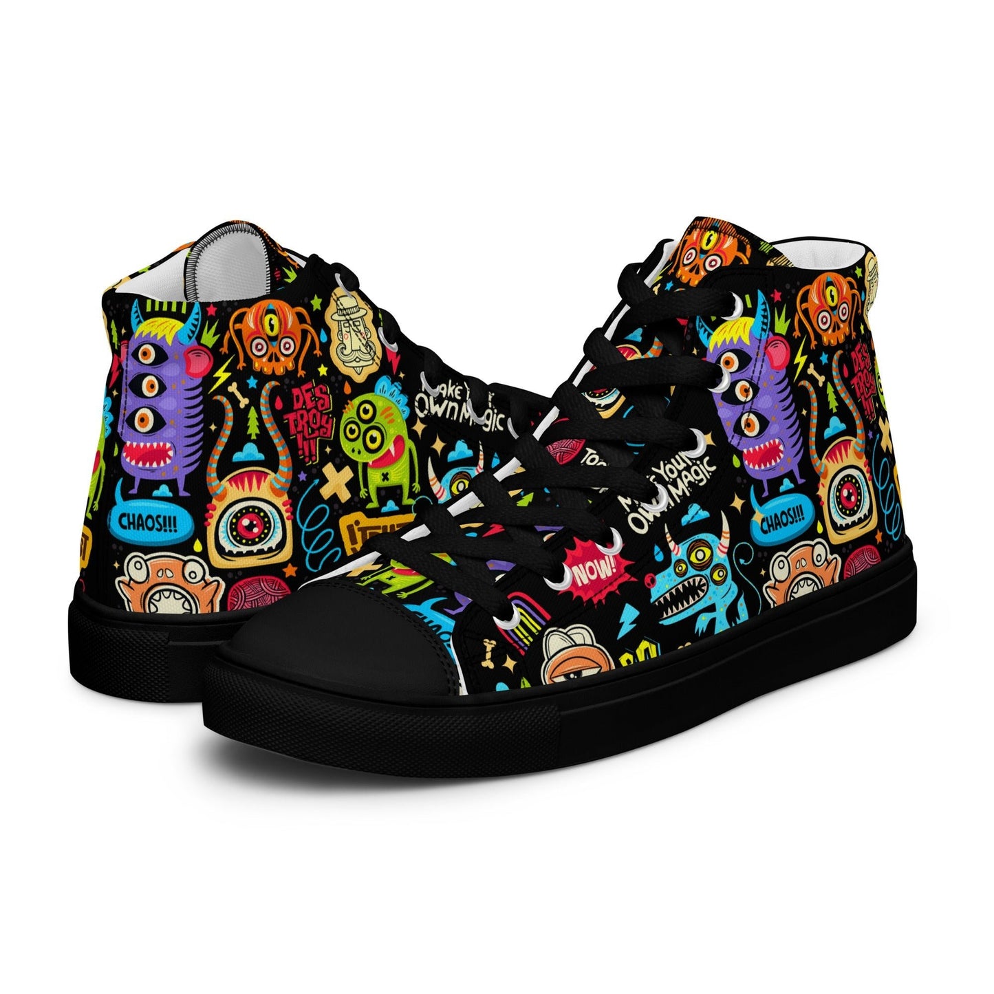 Unisex high top canvas shoes - Little monsters - LucyKay store