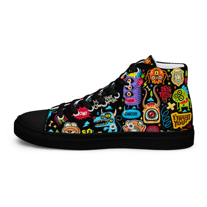 Unisex high top canvas shoes - Little monsters - LucyKay store