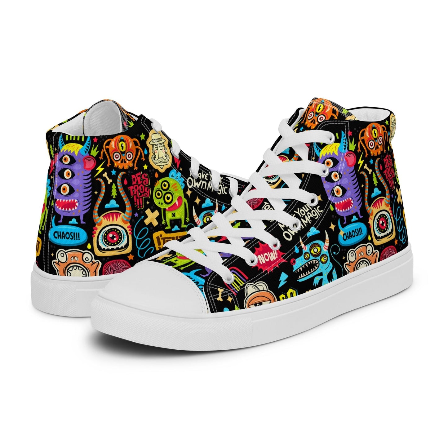 Unisex high top canvas shoes - Little monsters - LucyKay store