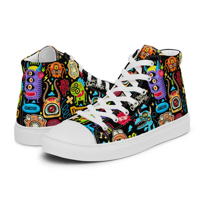 Unisex high top canvas shoes - Little monsters - LucyKay store