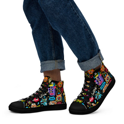 Unisex high top canvas shoes - Little monsters - LucyKay store