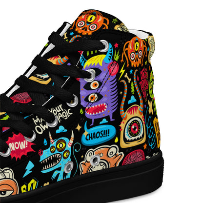 Unisex high top canvas shoes - Little monsters - LucyKay store