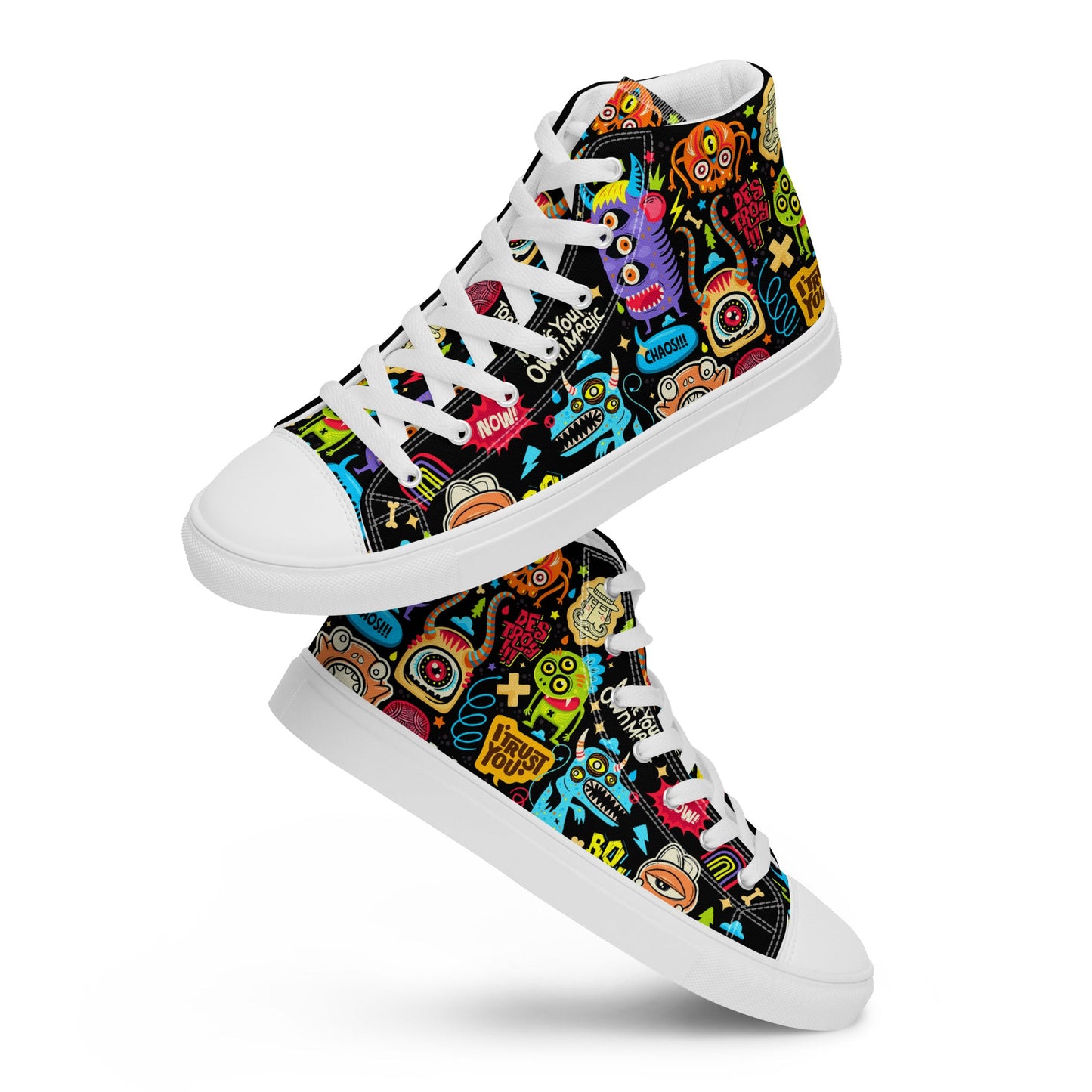 Unisex high top canvas shoes - Little monsters - LucyKay store