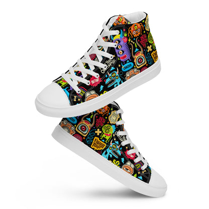 Unisex high top canvas shoes - Little monsters - LucyKay store