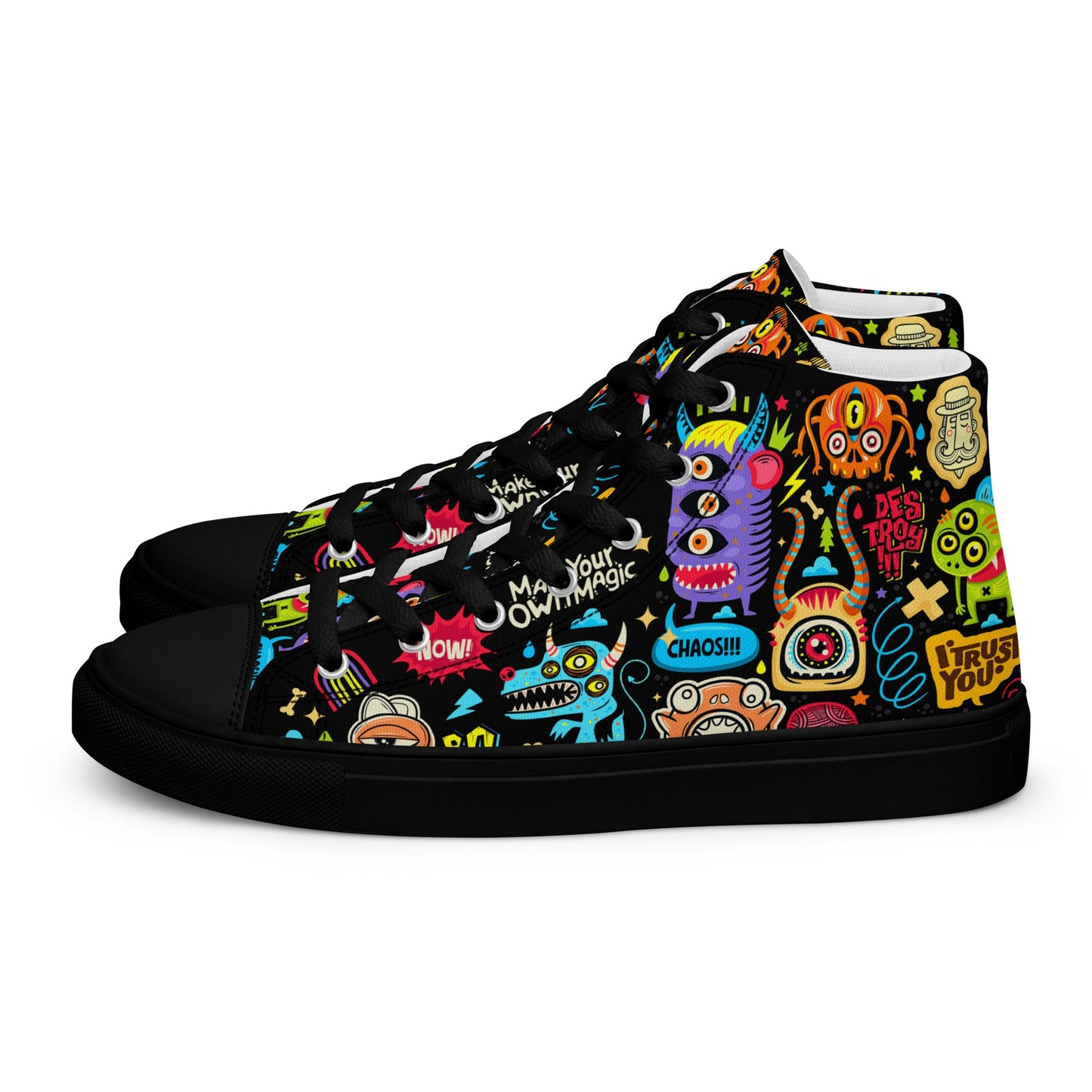 Unisex high top canvas shoes - Little monsters - LucyKay store