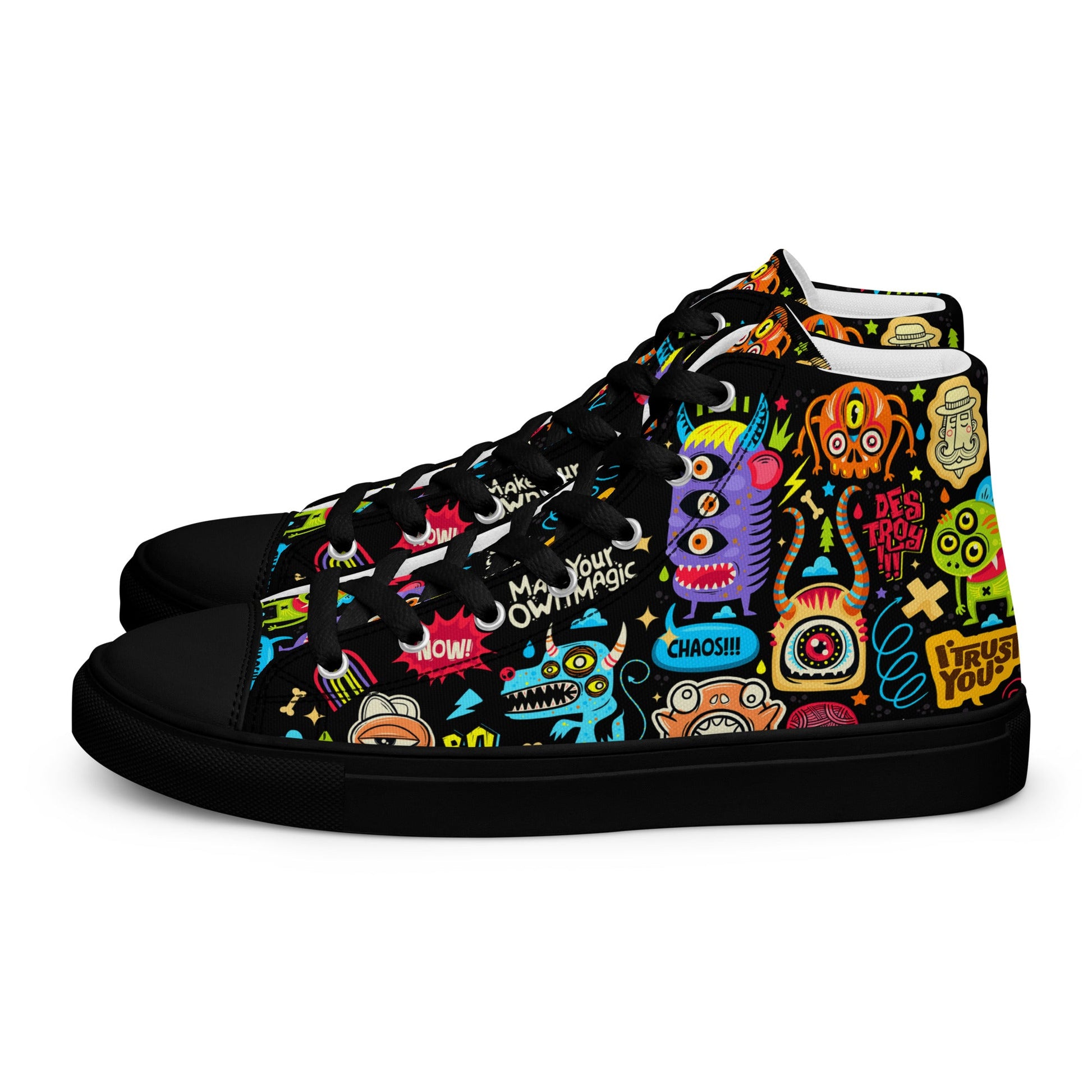 Unisex high top canvas shoes - Little monsters - LucyKay store