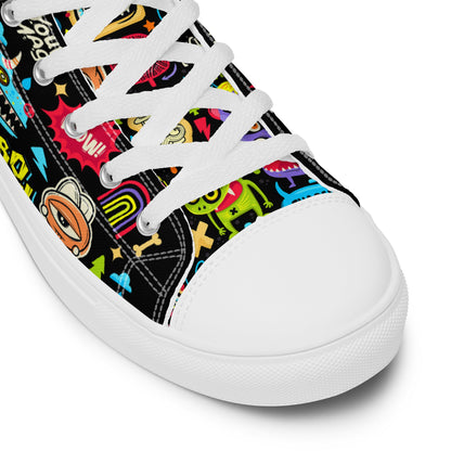 Unisex high top canvas shoes - Little monsters - LucyKay store