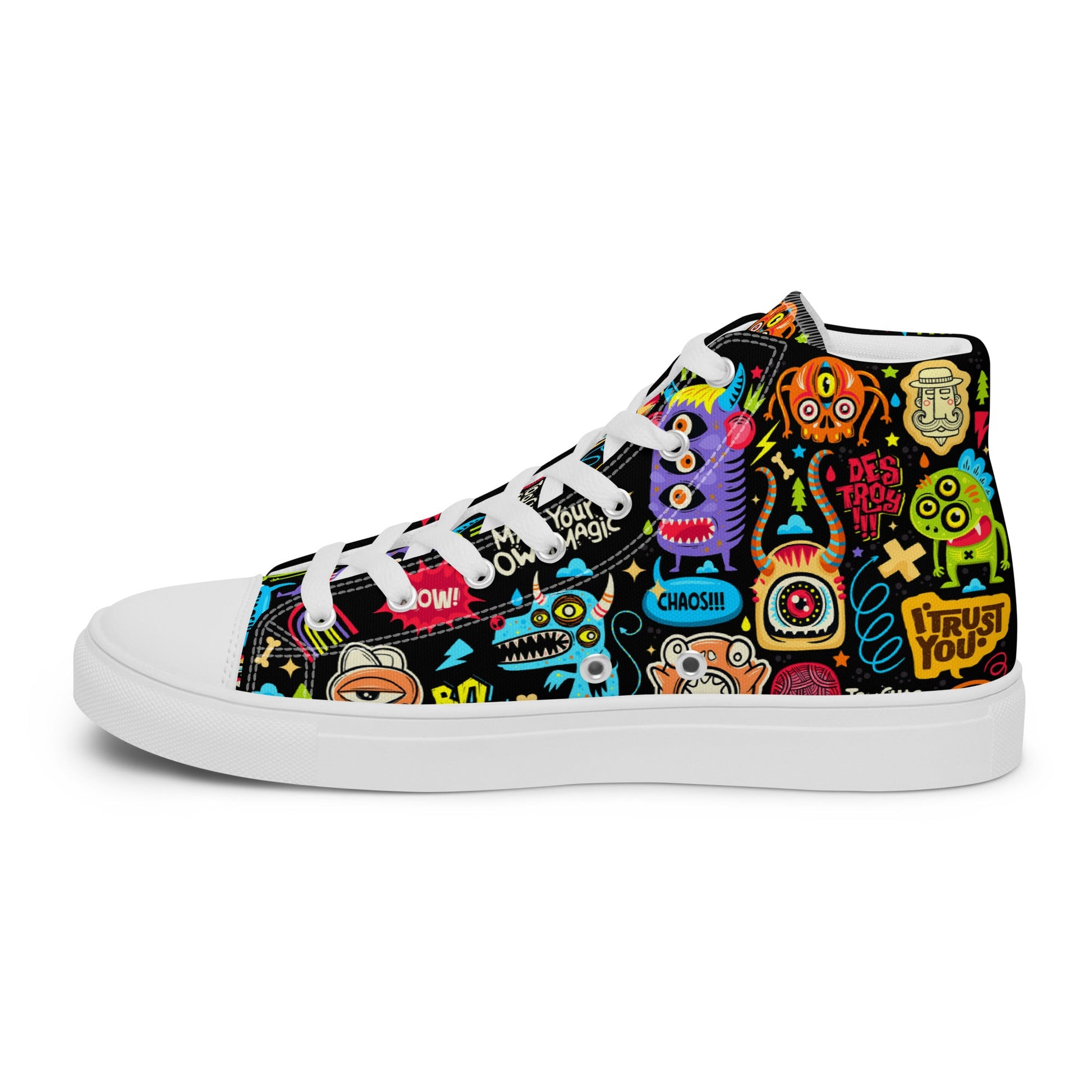 Unisex high top canvas shoes - Little monsters - LucyKay store