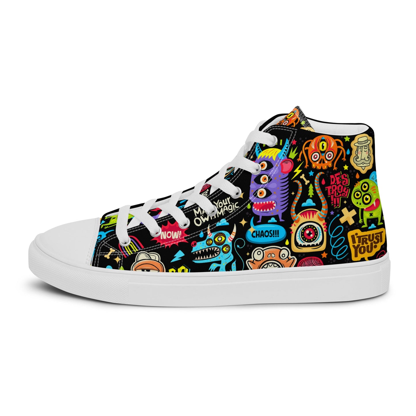 Unisex high top canvas shoes - Little monsters - LucyKay store