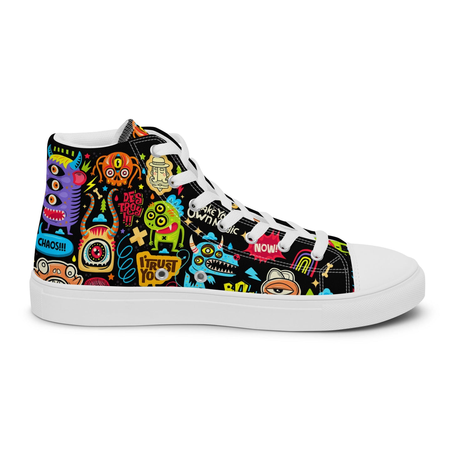 Unisex high top canvas shoes - Little monsters - LucyKay store
