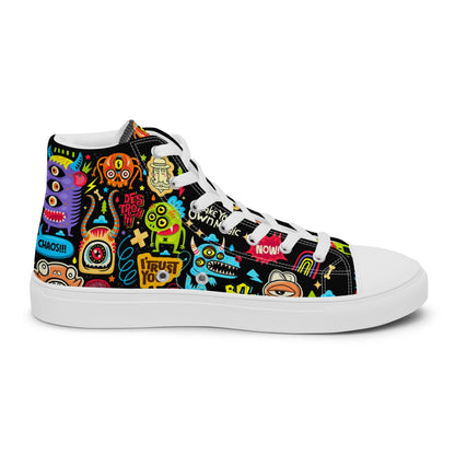 Unisex high top canvas shoes - Little monsters - LucyKay store