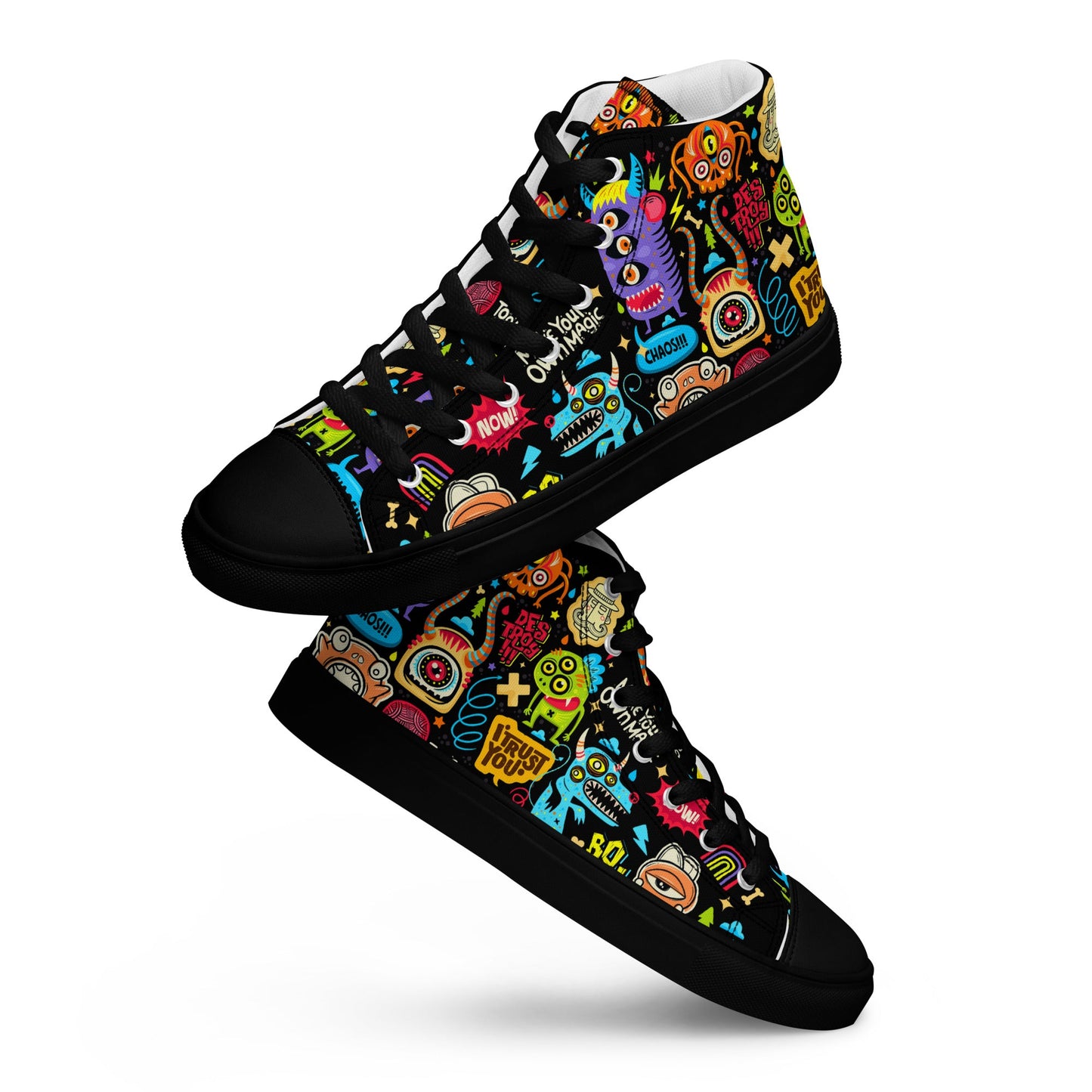Unisex high top canvas shoes - Little monsters - LucyKay store