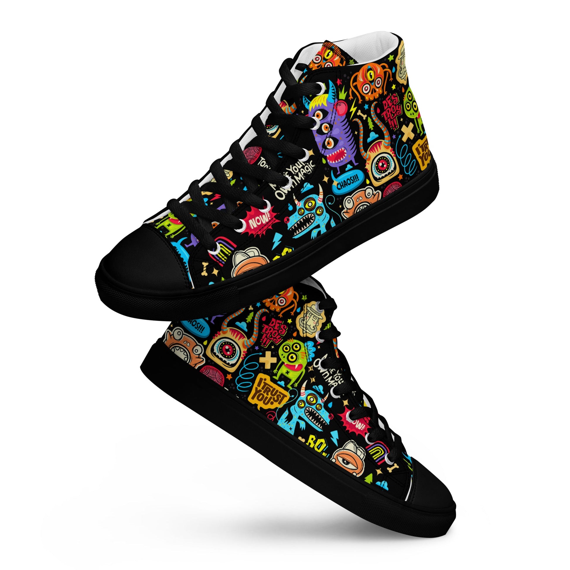 Unisex high top canvas shoes - Little monsters - LucyKay store