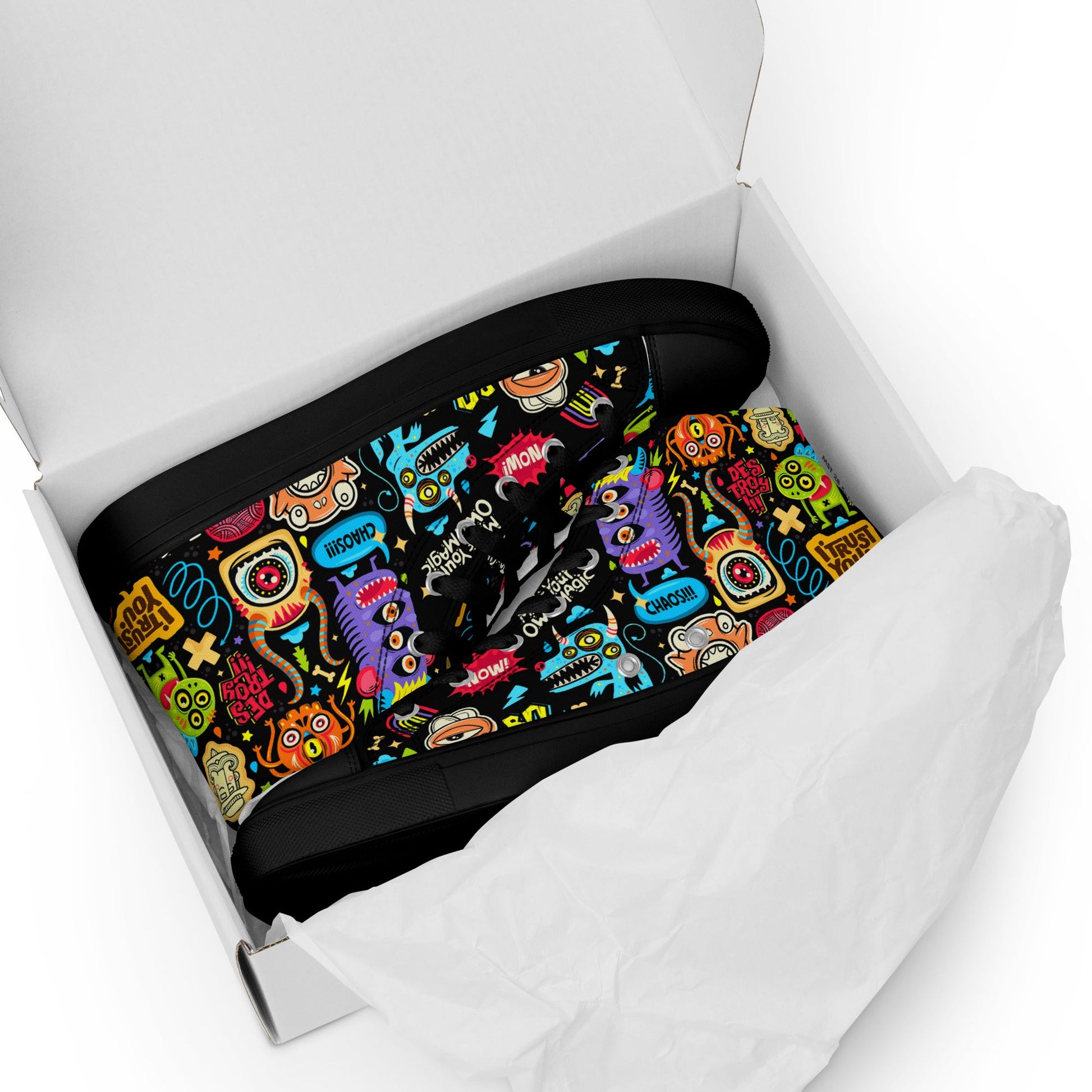 Unisex high top canvas shoes - Little monsters - LucyKay store