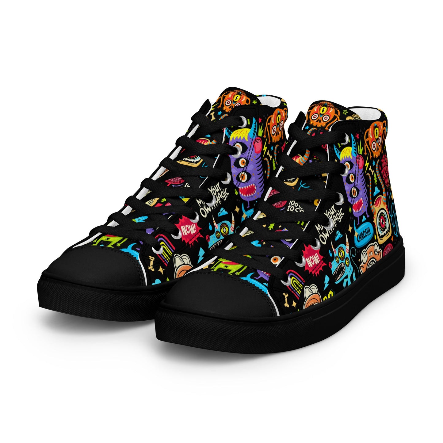 Unisex high top canvas shoes - Little monsters - LucyKay store