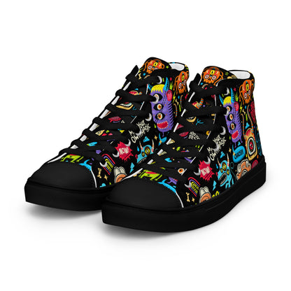 Unisex high top canvas shoes - Little monsters - LucyKay store