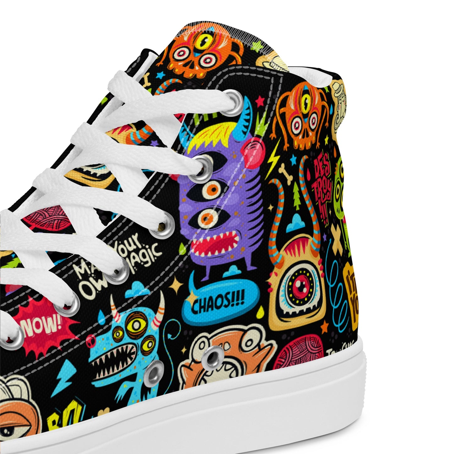 Unisex high top canvas shoes - Little monsters - LucyKay store