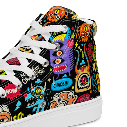 Unisex high top canvas shoes - Little monsters - LucyKay store