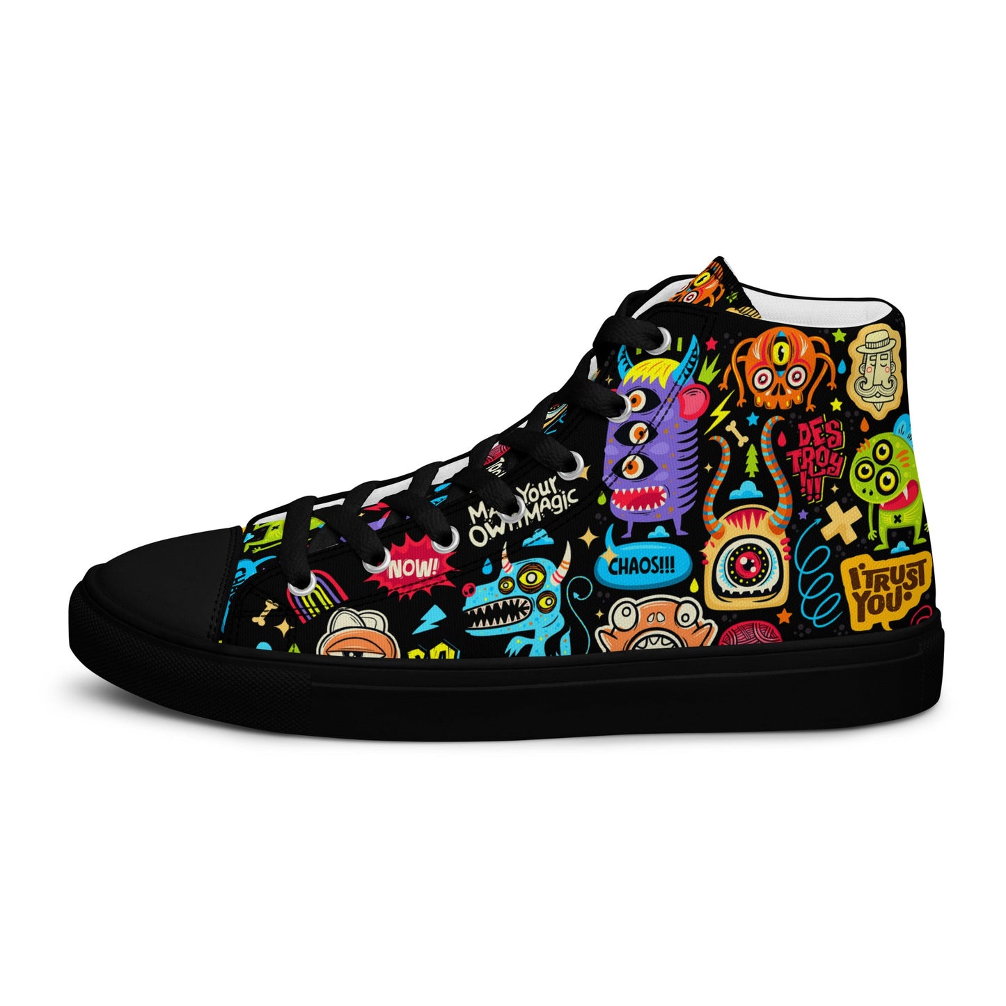 Unisex high top canvas shoes - Little monsters - LucyKay store