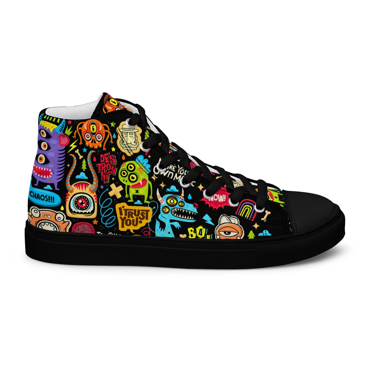Unisex high top canvas shoes - Little monsters - LucyKay store