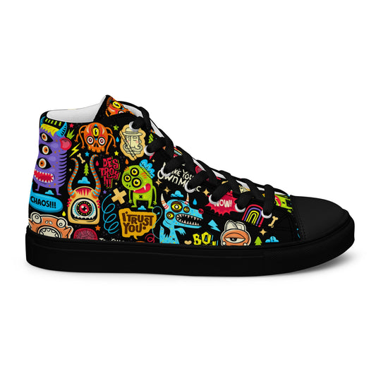 Unisex high top canvas shoes - Little monsters - LucyKay store