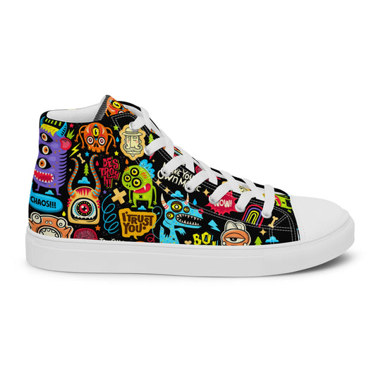 Unisex high top canvas shoes - Little monsters - LucyKay store