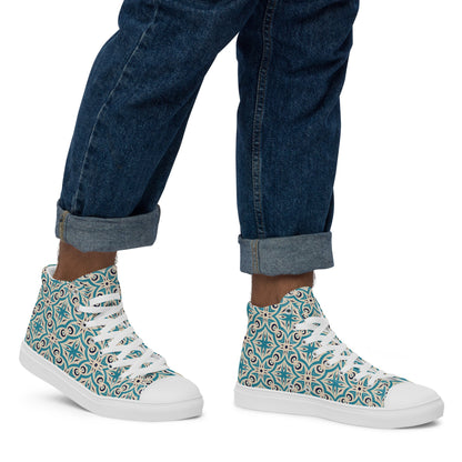 Unisex high top canvas shoes - Oriental Pattern - LucyKay store