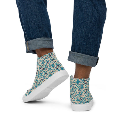 Unisex high top canvas shoes - Oriental Pattern - LucyKay store