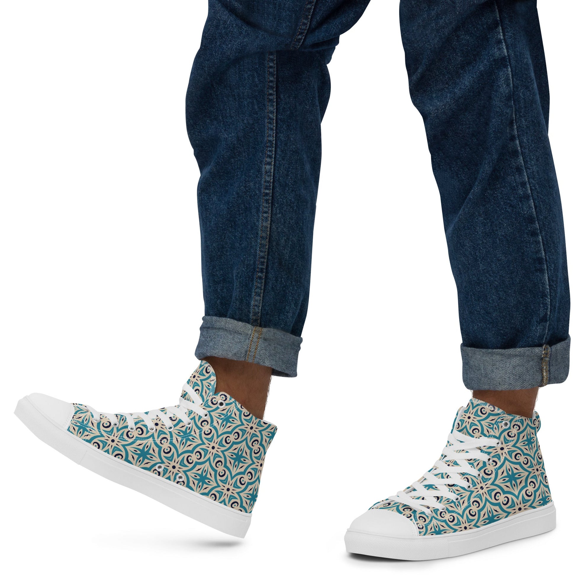 Unisex high top canvas shoes - Oriental Pattern - LucyKay store