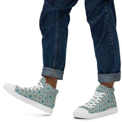 Unisex high top canvas shoes - Oriental Pattern - LucyKay store