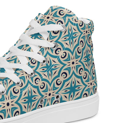 Unisex high top canvas shoes - Oriental Pattern - LucyKay store