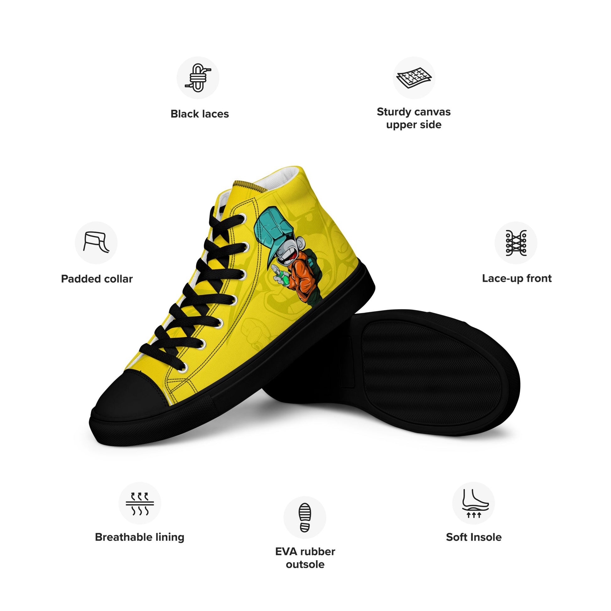 Unisex high top canvas shoes - Sprayer - LucyKay store