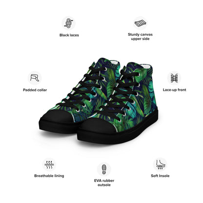Unisex high top canvas shoes - Tropical - LucyKay store