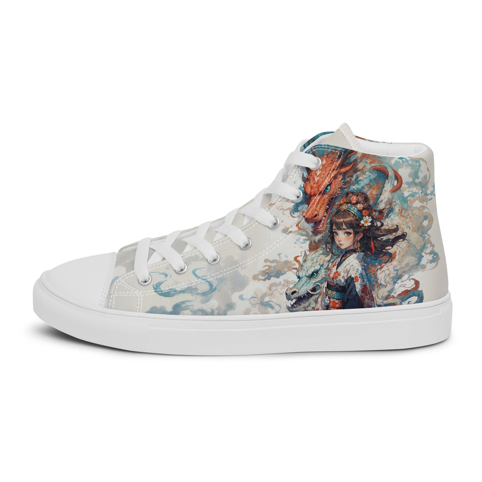 Unisex high top canvas shoes - Two Dragons - LucyKay store
