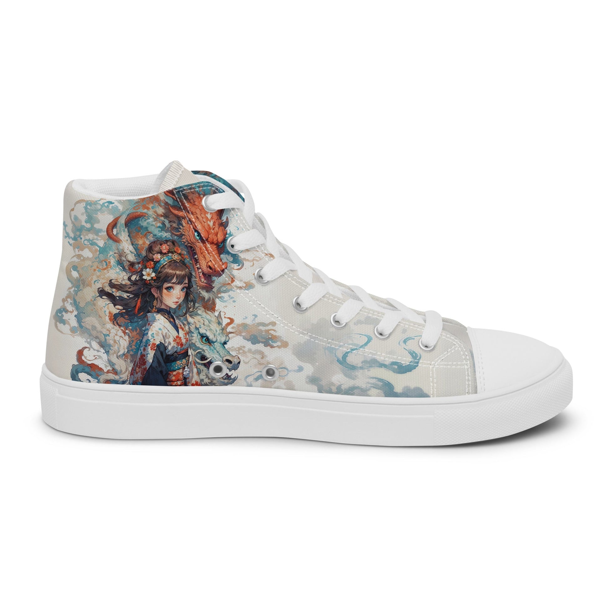 Unisex high top canvas shoes - Two Dragons - LucyKay store