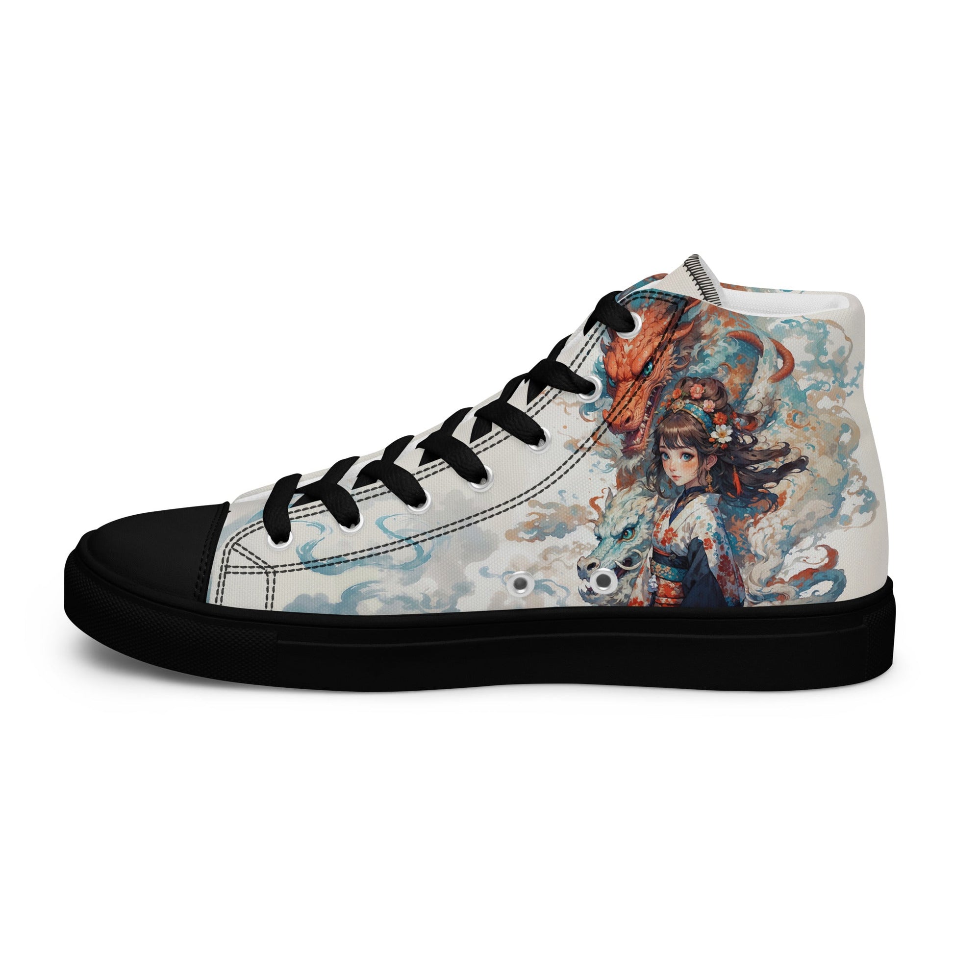 Unisex high top canvas shoes - Two Dragons - LucyKay store