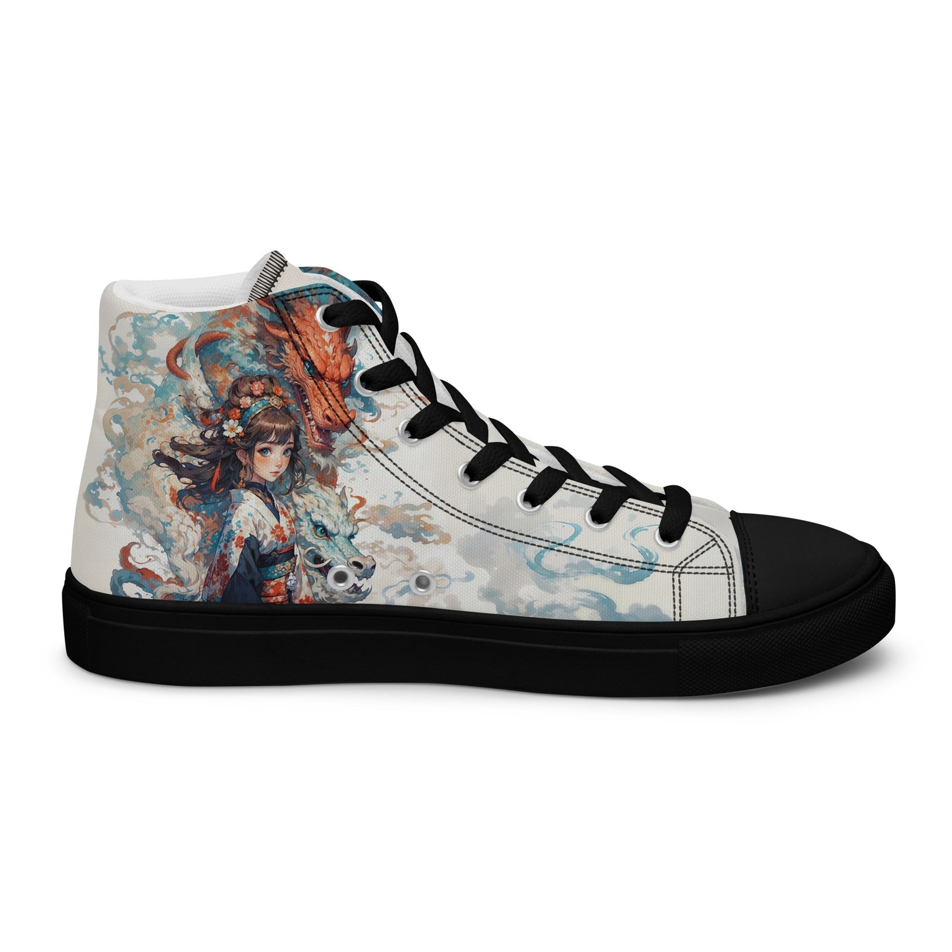 Unisex high top canvas shoes - Two Dragons - LucyKay store