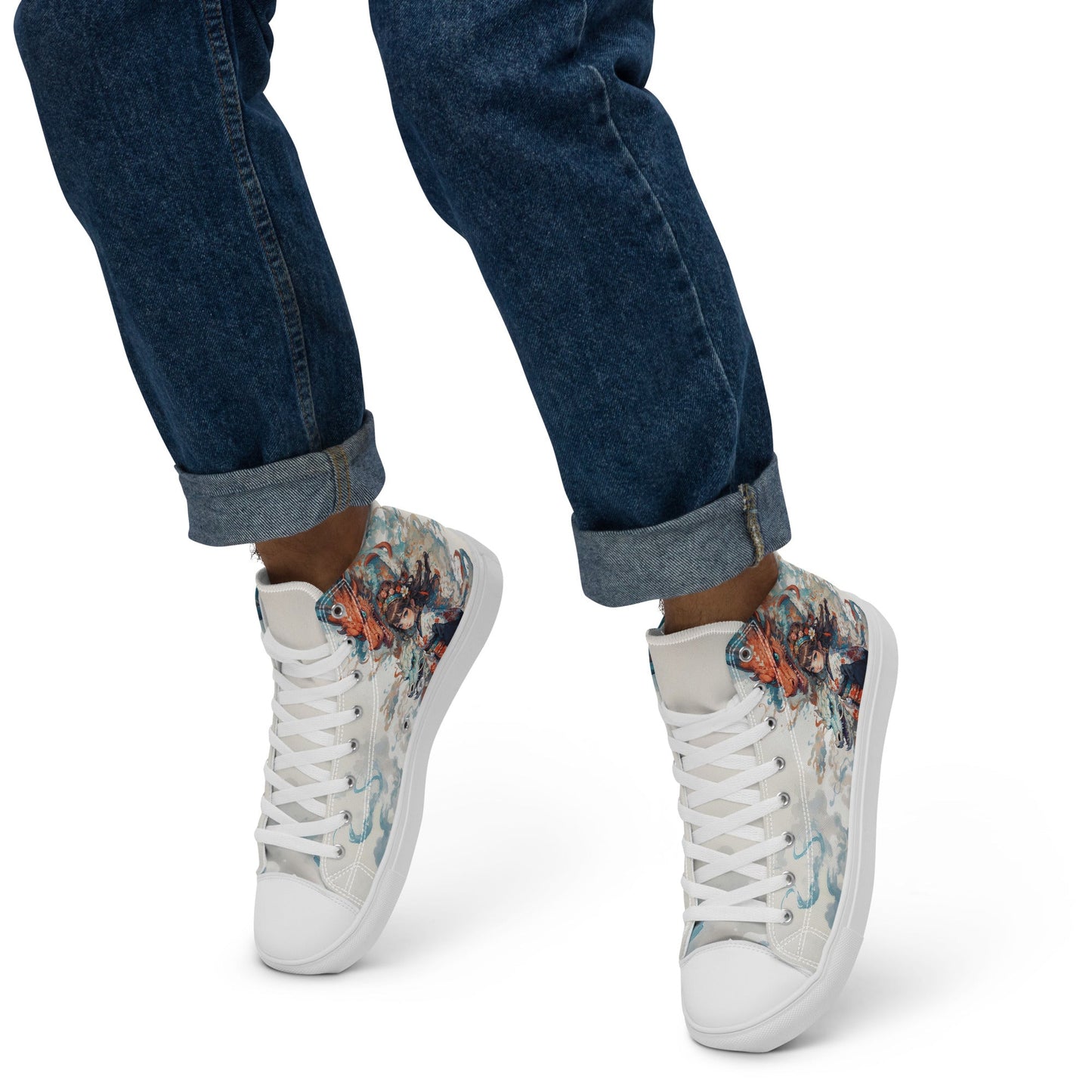 Unisex high top canvas shoes - Two Dragons - LucyKay store
