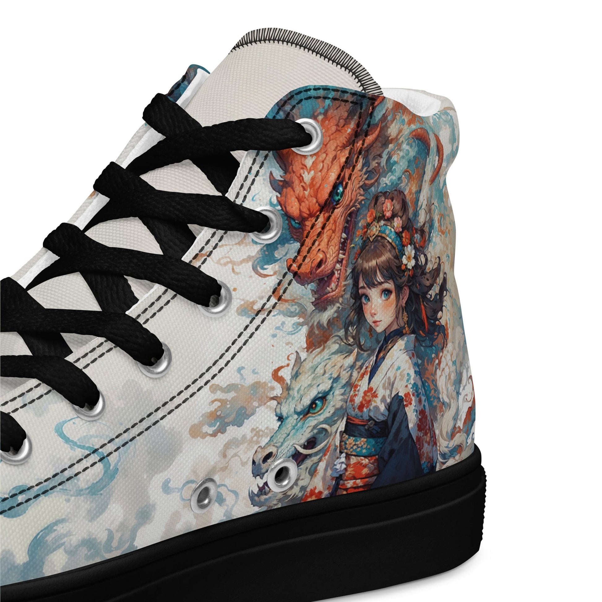 Unisex high top canvas shoes - Two Dragons - LucyKay store