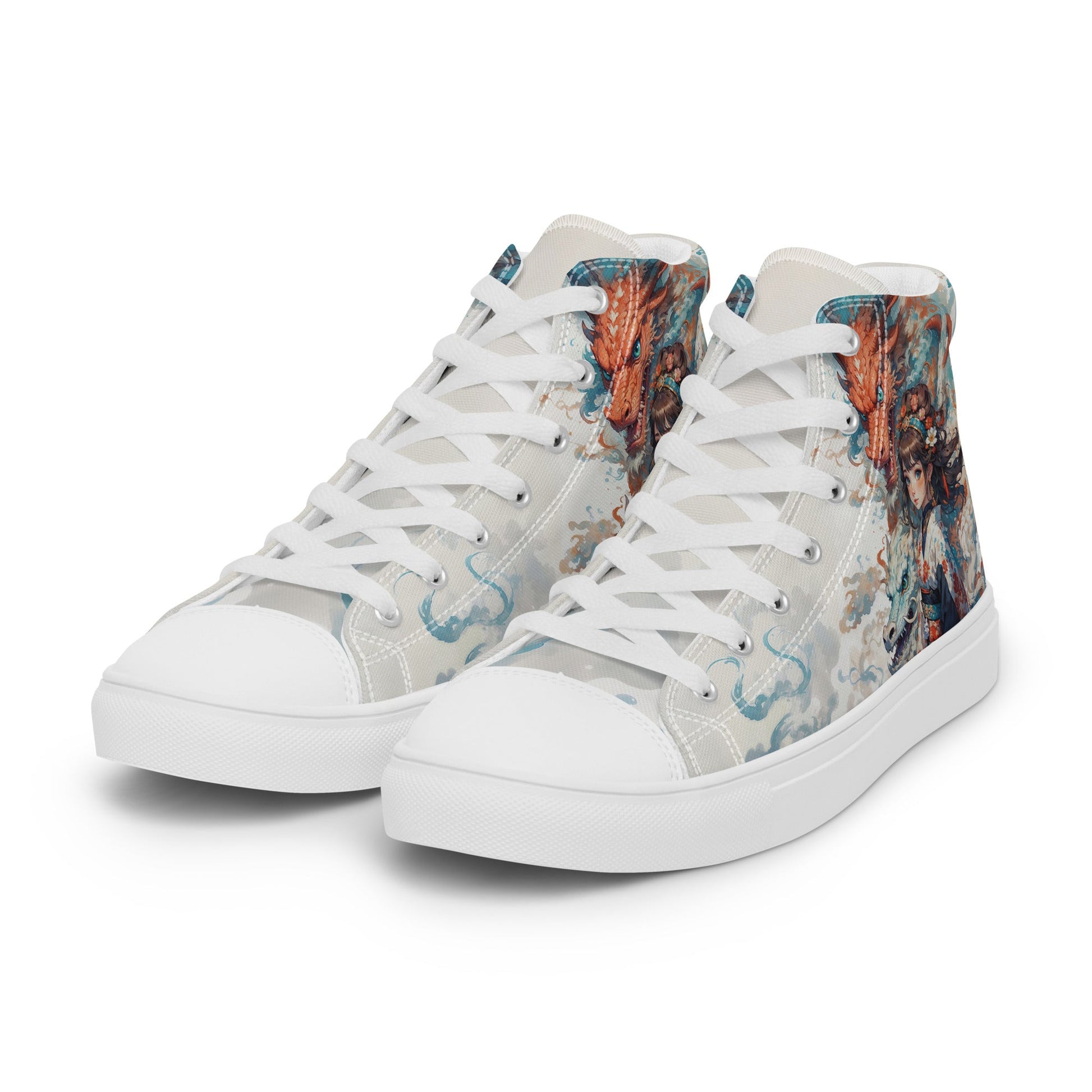Unisex high top canvas shoes - Two Dragons - LucyKay store