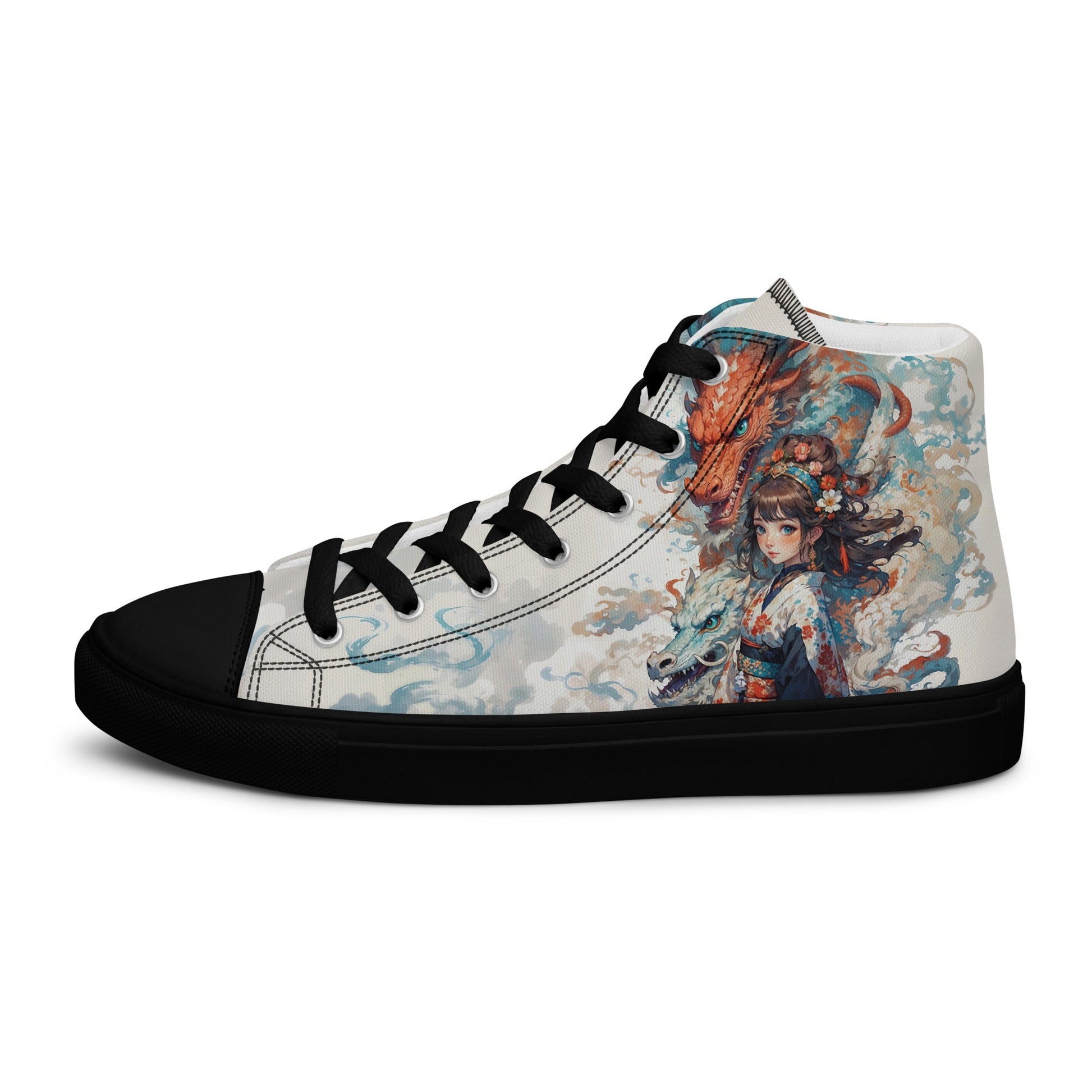 Unisex high top canvas shoes - Two Dragons - LucyKay store