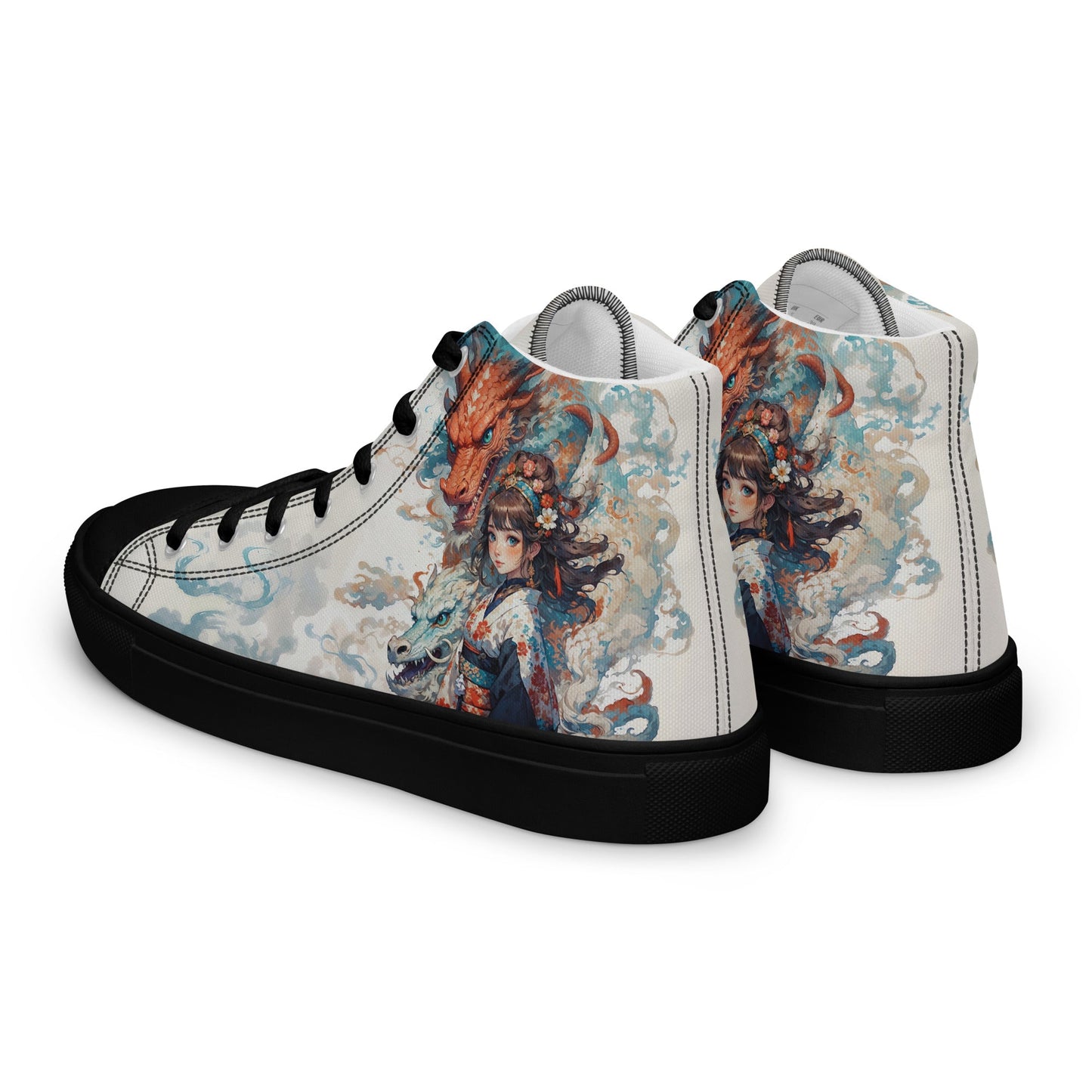 Unisex high top canvas shoes - Two Dragons - LucyKay store