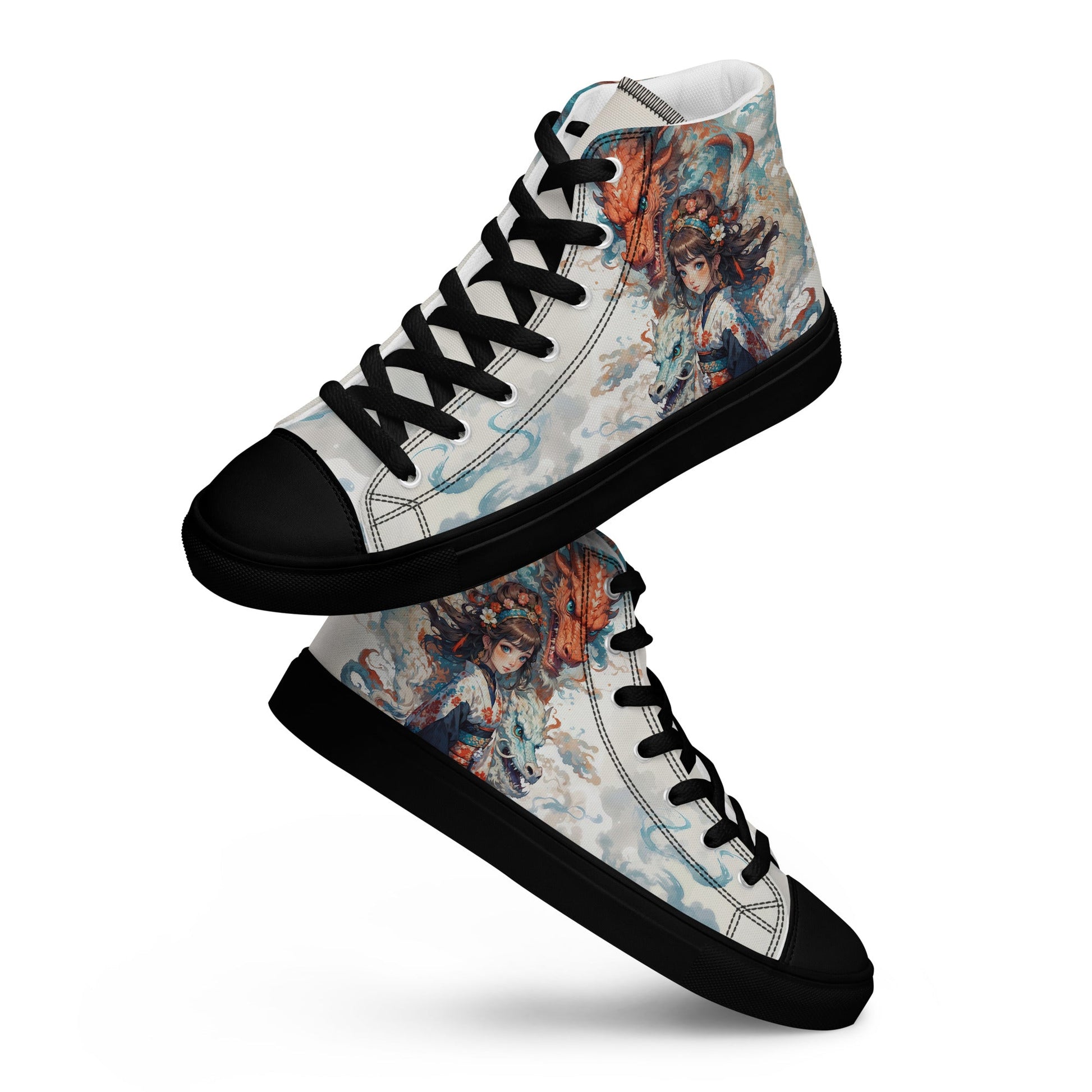 Unisex high top canvas shoes - Two Dragons - LucyKay store